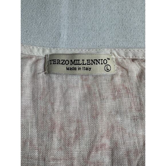 Terzo Millenio Linen Dress Sleeveless Size large Shift Split Neck - Picture 6 of 9